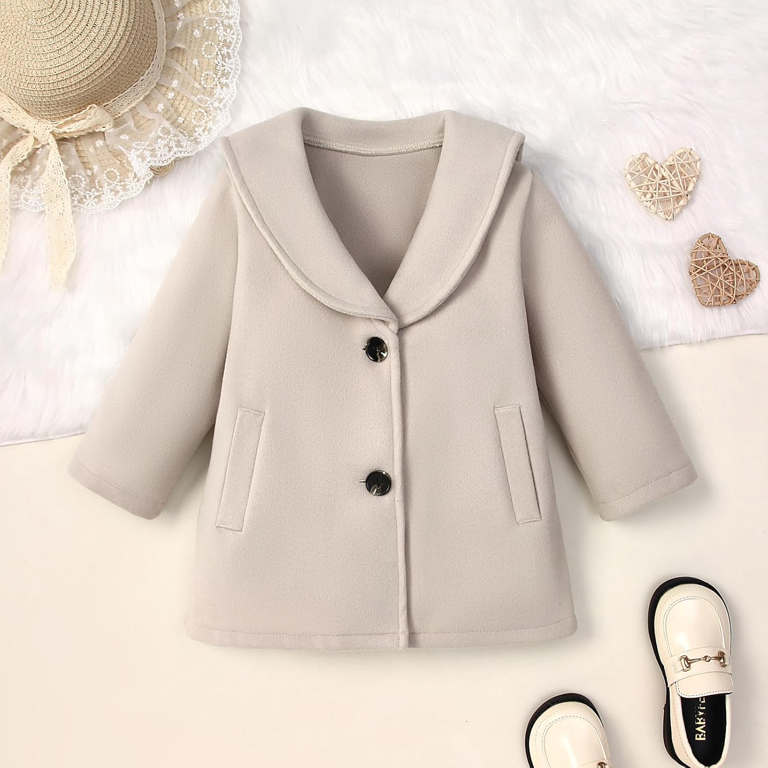 Goodplayer Baby Boy Girl Coat Toddler Pea Coat Fall Winter Jacket Outerwear for Baby Buttons Coat Clothes - Image 2