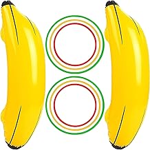Jishi Inflatable Banana Ring Toss Game, Bachelorette Party Games for Naughty Funny Bridal Shower Engagement Decorations, Summer Water Fun, Pool Toys & Floats, Beach Activities for Adults Women Lesbian
