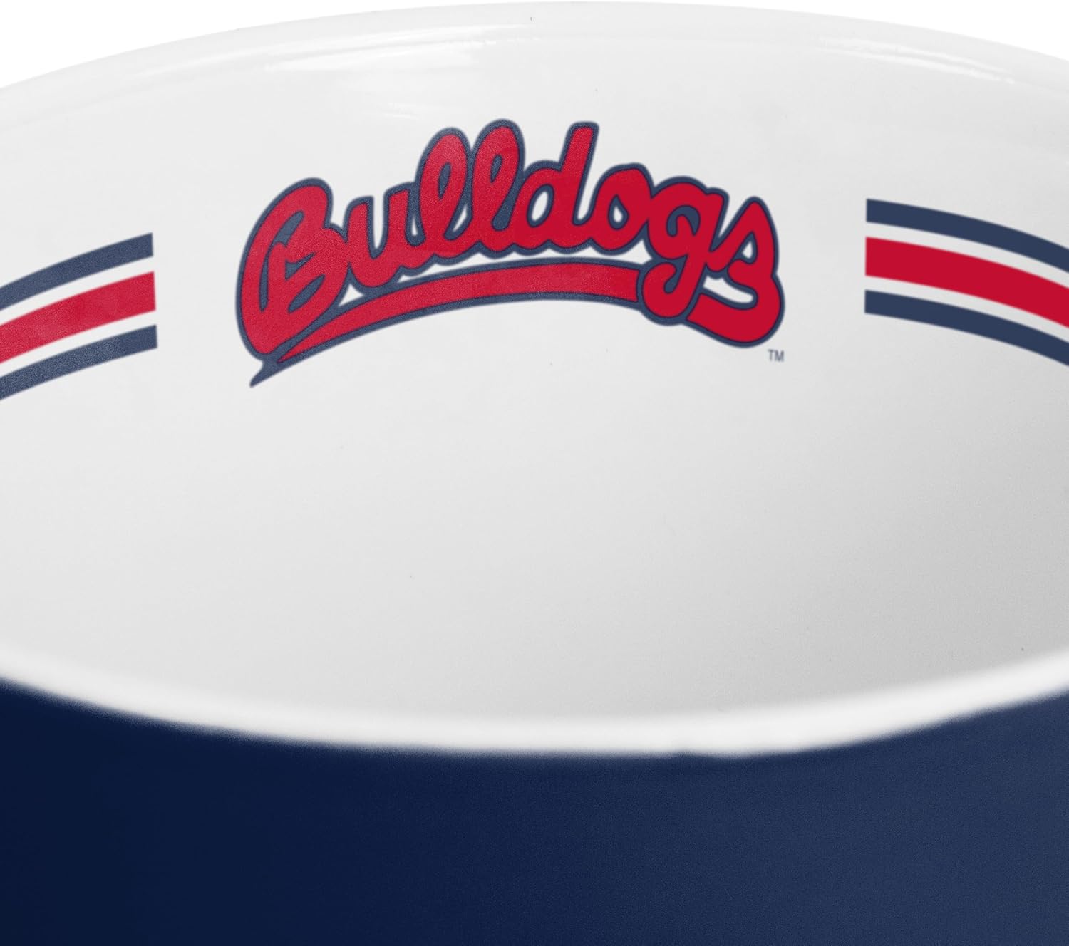 Logo Brands NCAA Fresno State Bulldogs 15 oz Stripe Coffee Mug - Vintage Team Logo, Inside Print & Stripes, Microwave & Dishwasher Safe- Great Gift For Fans & Alumni
