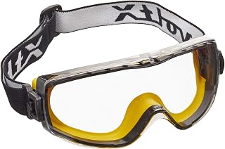 voltX DEFENDER COMPACT indirect ventilated Safety Goggles, CLEAR lens with snug fitting seal and buckle adjustable headband, CE EN166B, EN170 Certified, Anti fog & Anti Scratch coated UV400 lens.