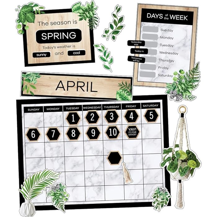 Buy Schoolgirl Style Simply Boho Calendar Bulletin Board Set, Boho Wall