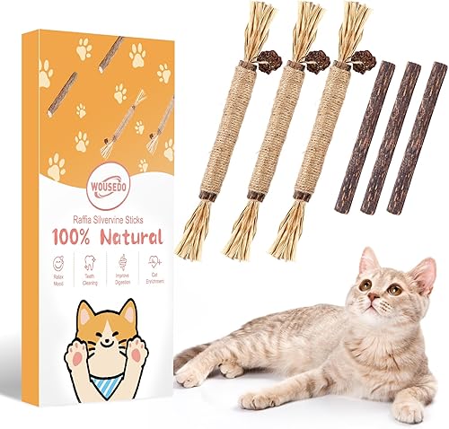 Miniatura 10 de Paquete de 27 juguetes masticables de hierba gatera para gatos, juguetes de cuerda de sisal de algodón, palitos de silvervine natural para gatos,