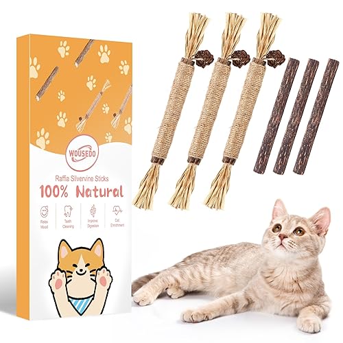 6 Pack Silvervine Sticks Cat Toy, Natural Chew Stick for
