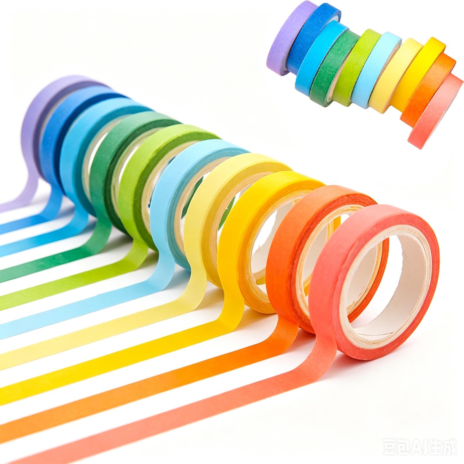 Noirwwe Removable Highlighter Tape 20 Rolls Transparent Neon Marking Tape
