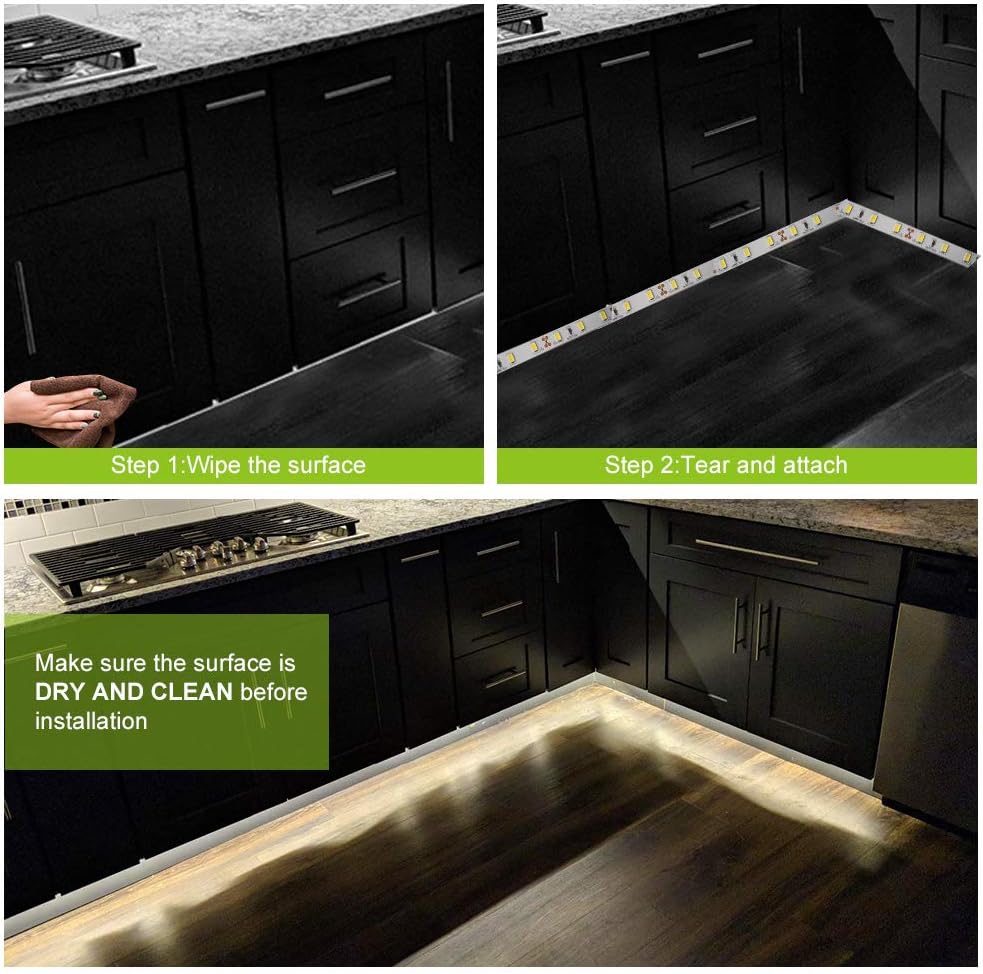 Comparison of Cool White, Nature White, and Warm White LED strip color temperatures