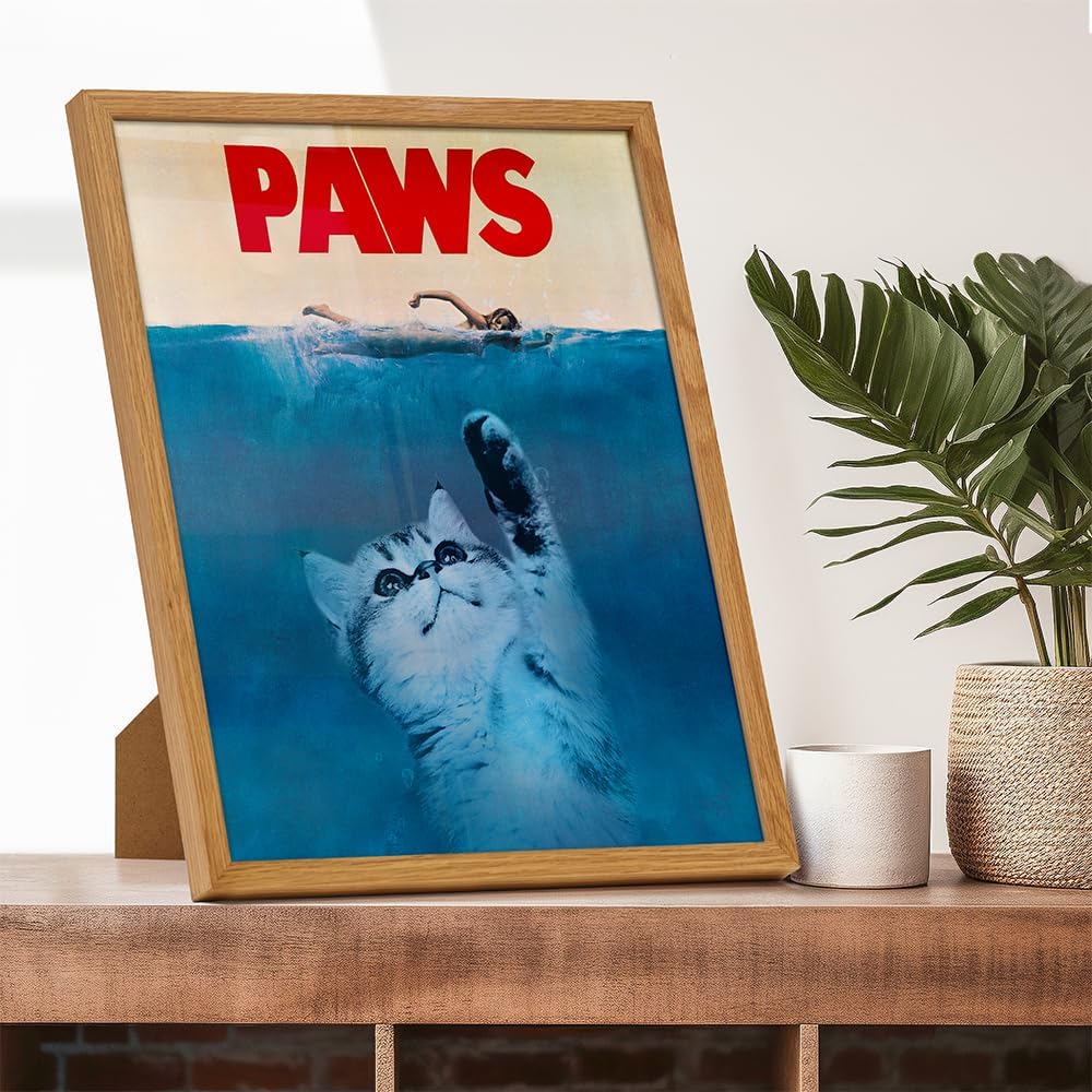 Cat Themed Gifts For Women 11x14 FRAMED - Cat Lover Gifts - Cute Kitty Poster for Home Decor - Wall Art & Decorations - Kitty & funny Jaws Wall Decor Print