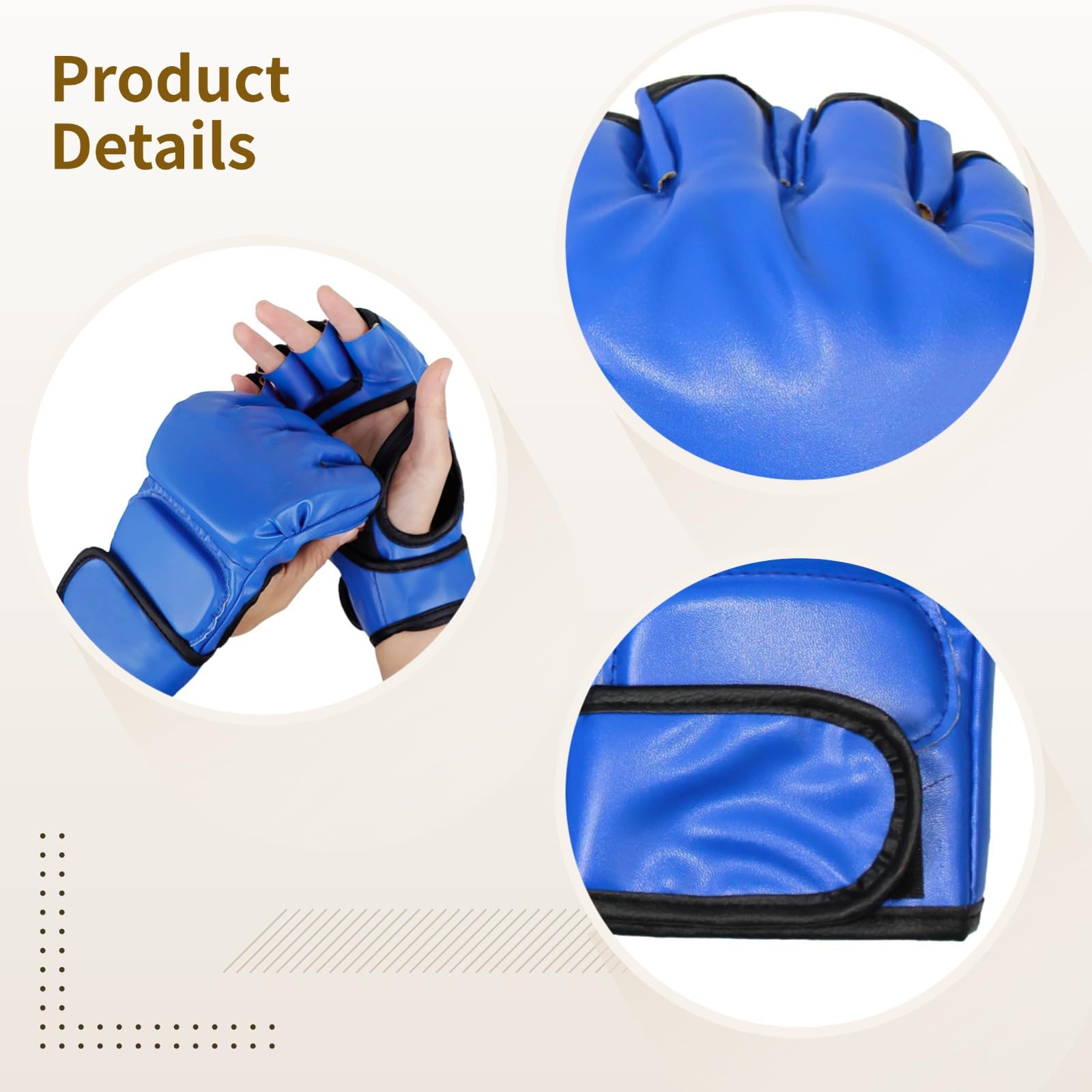 Boxhandschuhe Erwachsene 2 Paar Rot und Blau Halbfinger Mma Kampftraining Handschuhe PU Leder Eva Polsterung