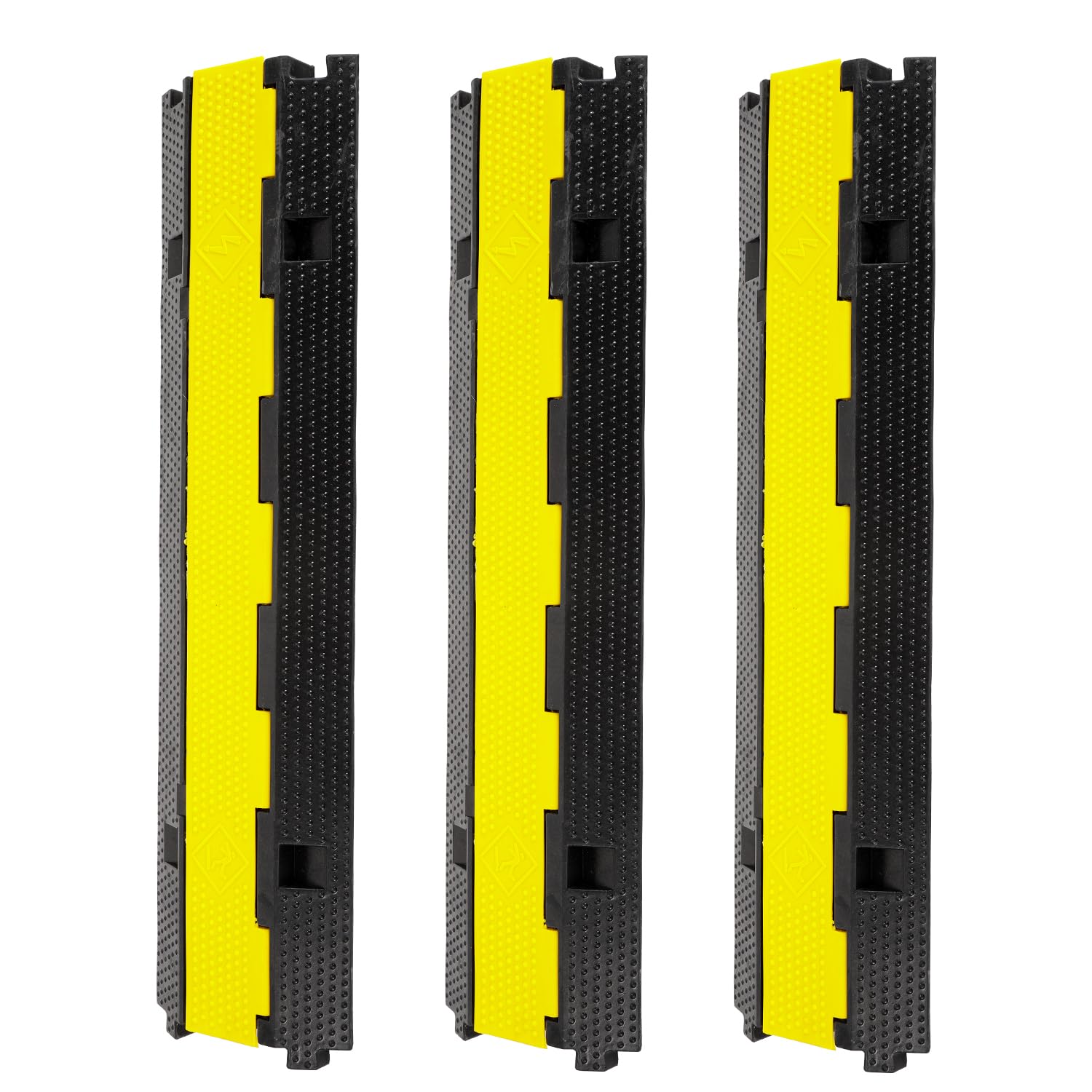 Puente de cable de 3 unidades, 2 canales, 101 x 25 x 5 cm, puente de cable de goma, diseño modular, puente de cable, protección contra sobretensiones para cables, estera protectora para
