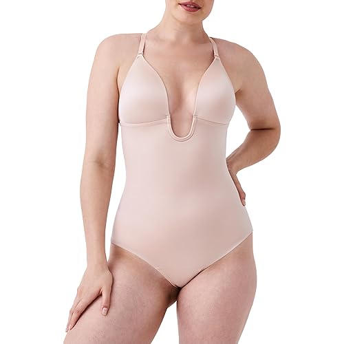 SPANXshape Suit Your Fancy Plunge Low-Back Thong Bodysuit - Comfortable One Piece - Medium Compression - Seamless