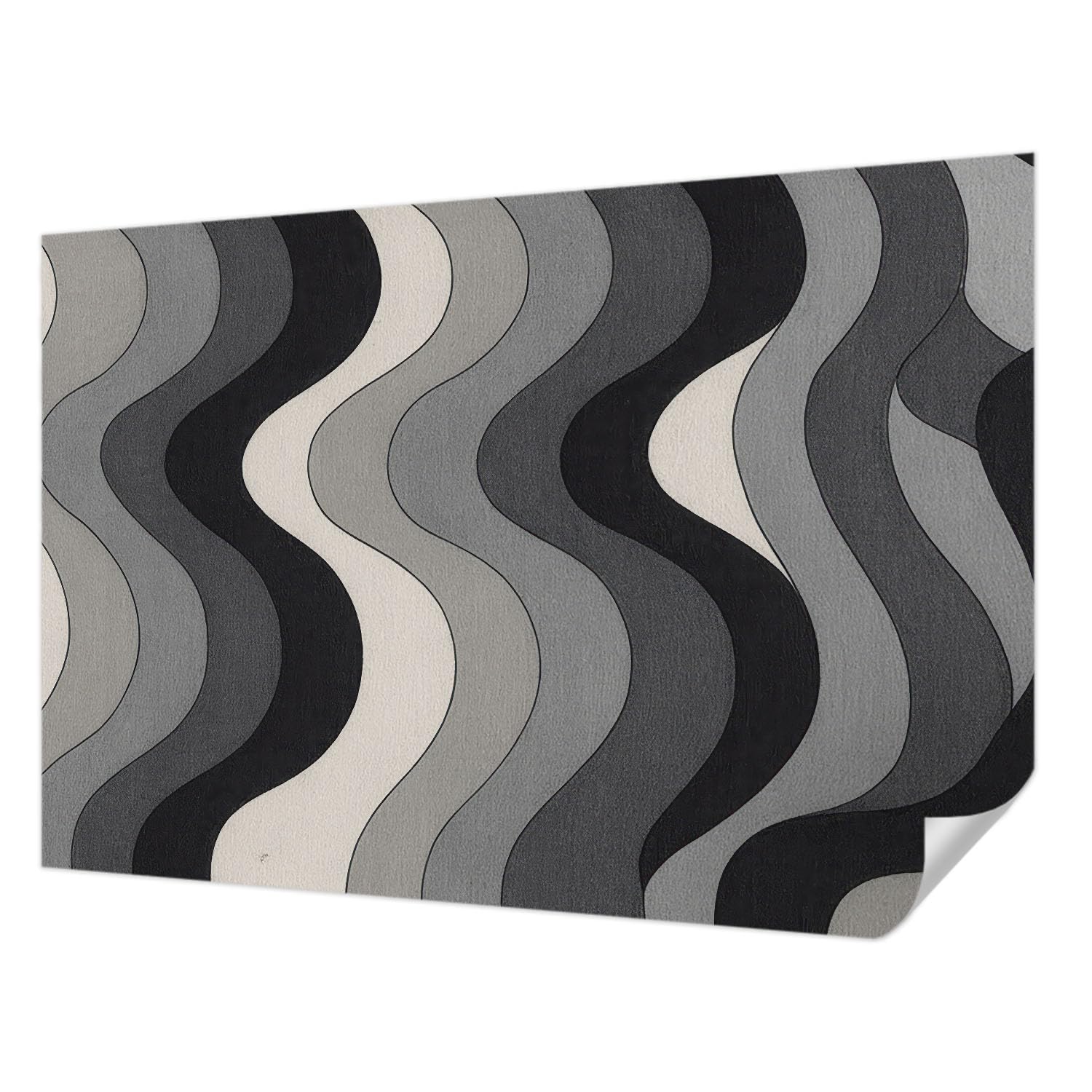 Papel pintado antimanchas autoadhesivo para tapar imperfecciones de pared con ondas grises