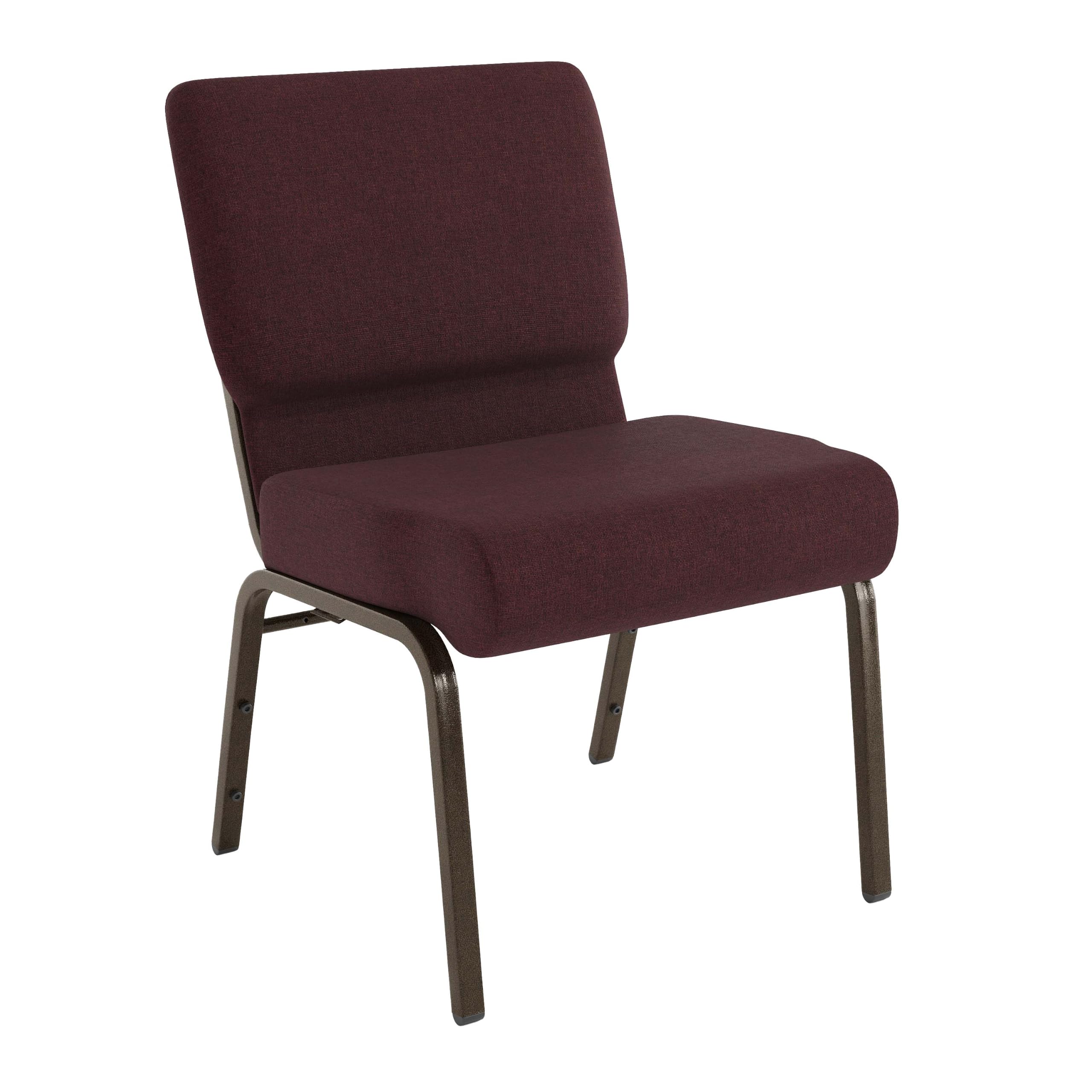 Flash Furniture Plum Fabric/Gold Vein Frame / Set of 1 / Classic Stacking Chairs