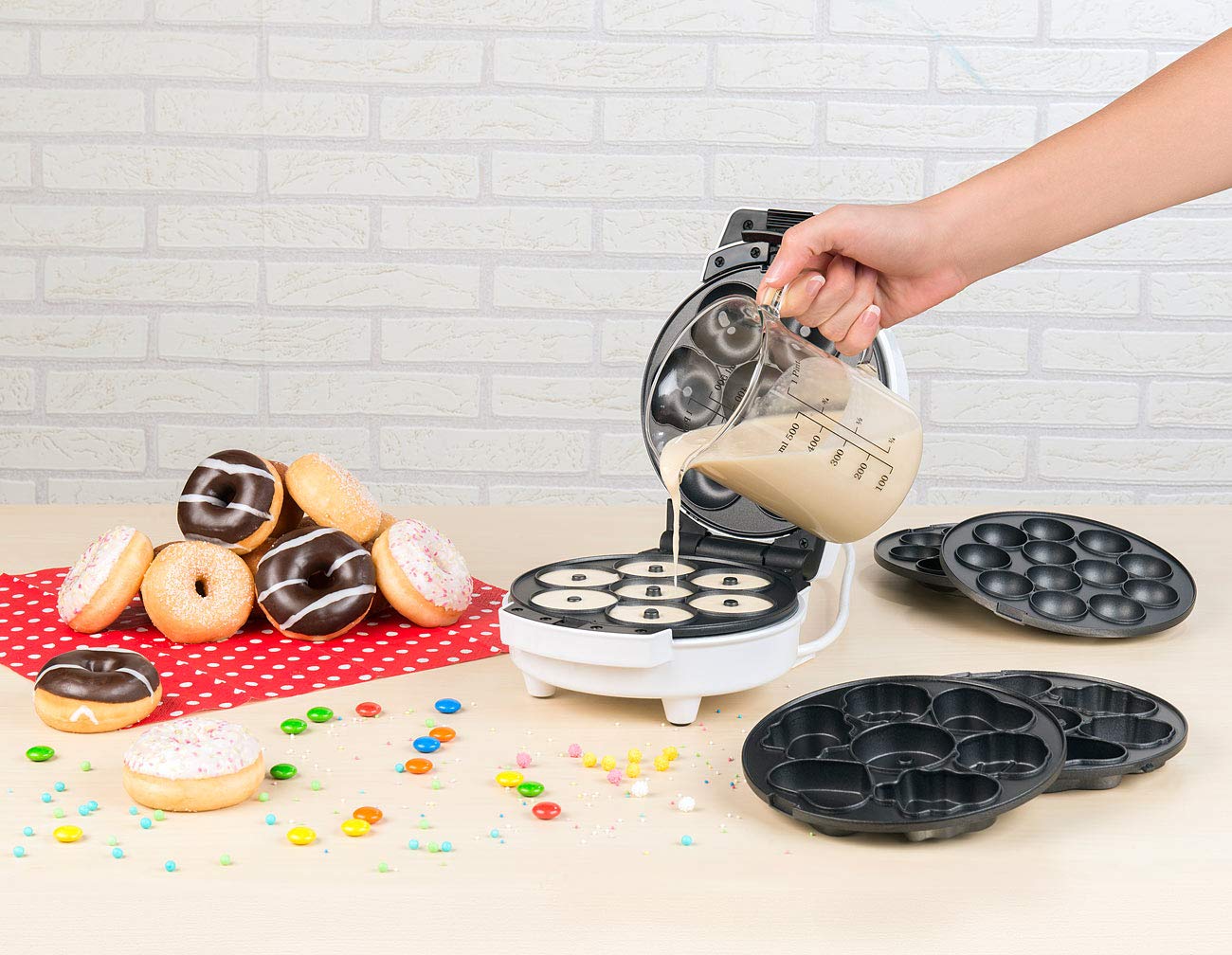 Rosenstein & Söhne Donut-Waffeleisen: 3in1-Donut-, Cupcake- und Cakepop-Maker, Versandrückläufer (Cakepopmaker, Waffeleisen Donutmaker, Muffin)