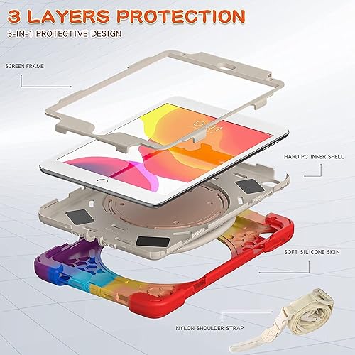 Vista 323 de Funda para iPad (A16) de 11 pulgadas 2025, Aslo para iPad 10 de 10.9 pulgadas 2022, funda resistente a prueba de golpes, soporte giratorio, soporte