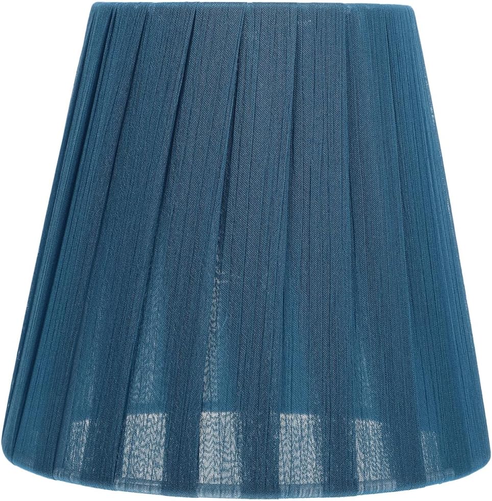 Decor Translucent Gauze Lamp Shade Pleated Light Translucent Lampshade for Table Lamp Floor Pendant Light 5.5x5.5x5.1 inch Blue Pleated Shade
