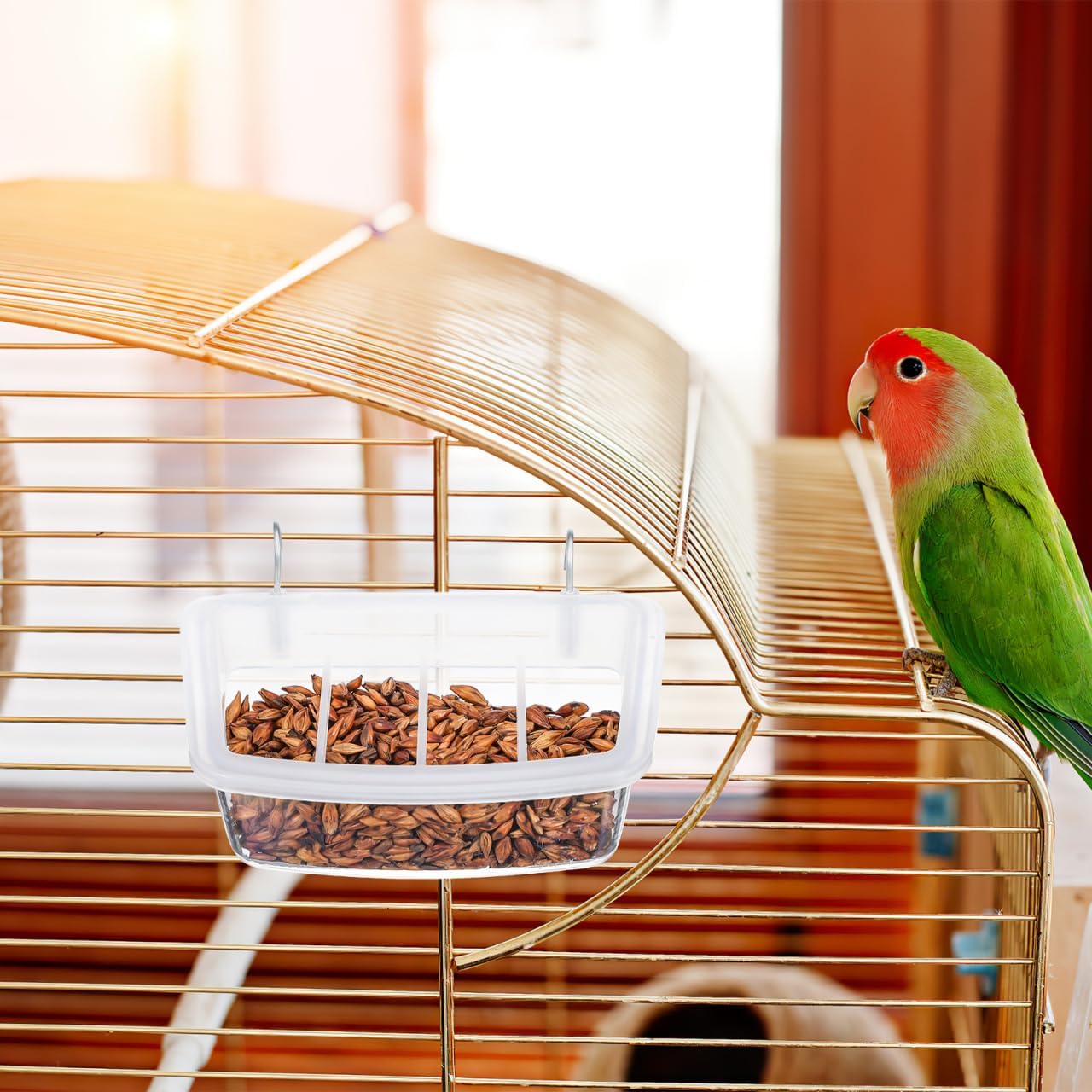 POPETPOP Bird Cage Feeder, Plastic, Multiple Pets