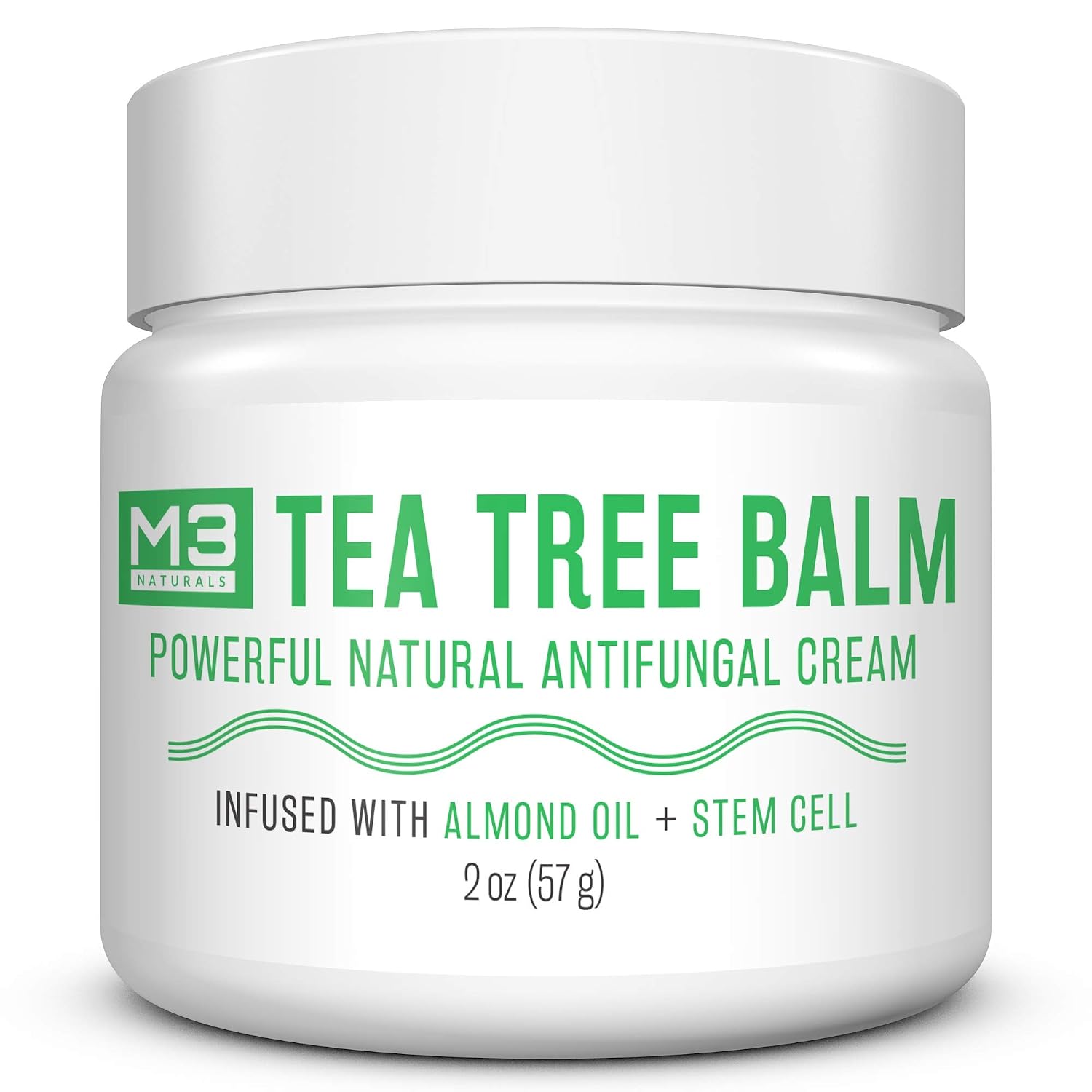 M3 Naturals Natural Tea Tree Balm Infused with Almond Oil and Stem Cell Powerful Skin Balm for Athletes Foot Skin Irritation and Anti-Itch Relief