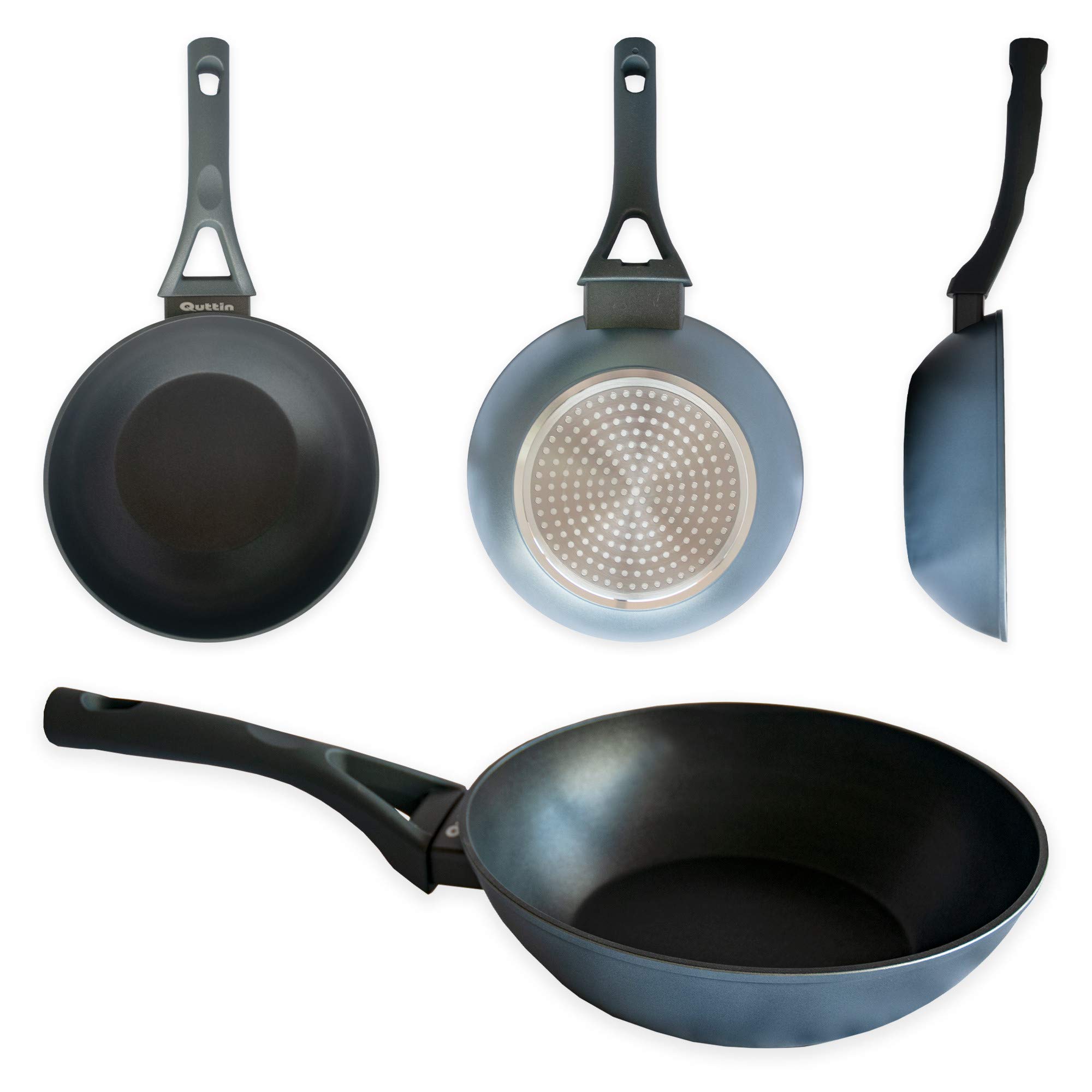 Wok Quttin Sarten Soft Touch Gris poêle profonde cuisine asiatique légumes