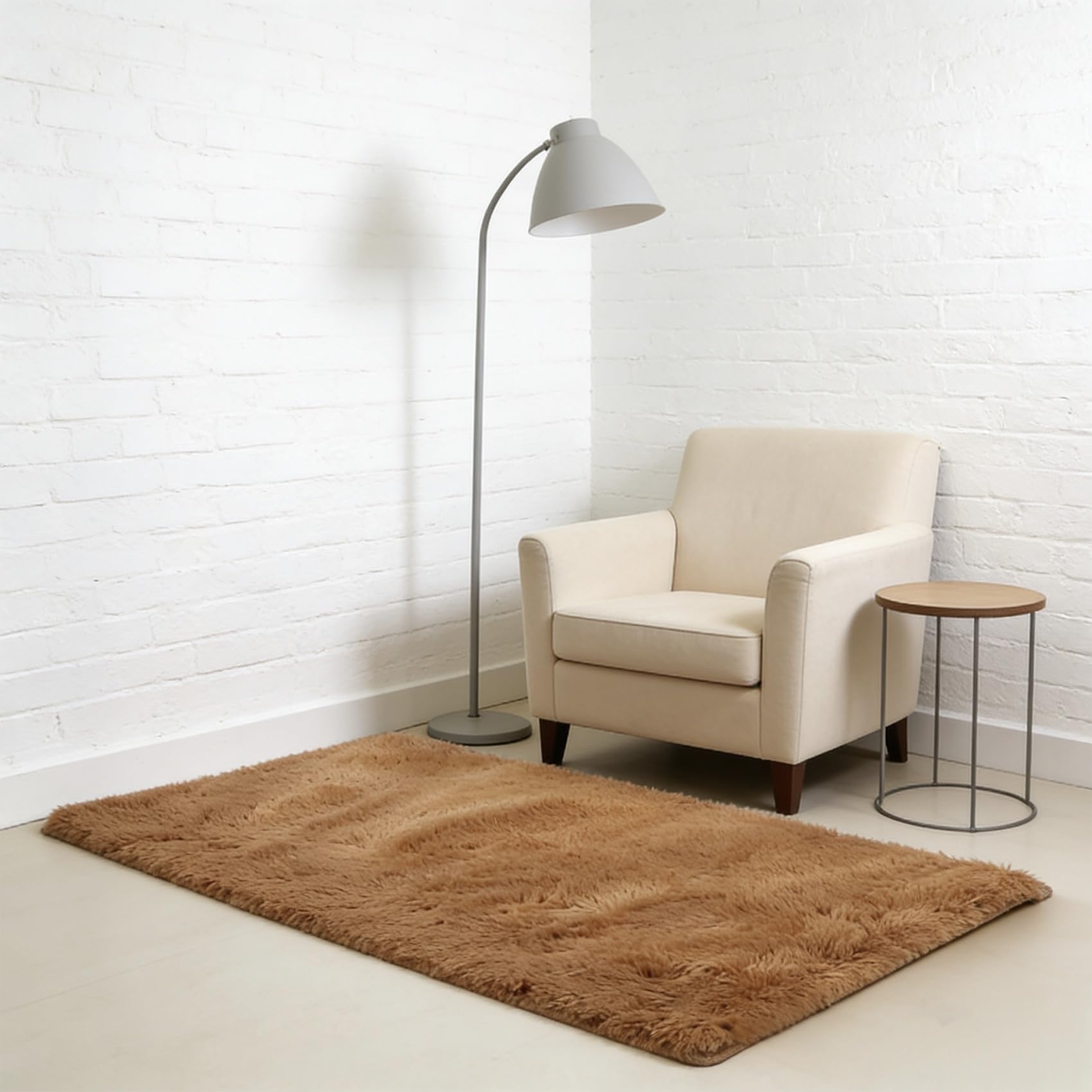 Tapis de salon facile à entretenir et antidérapant marron 194x180