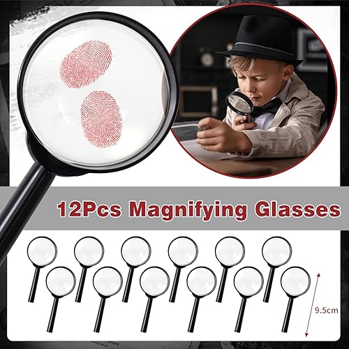 Miniatura 5 de Winrayk 75 piezas de regalos de fiesta de detectives suministros de cumpleaños pluma de tinta invisible cuaderno secreto agente etiqueta de nombre