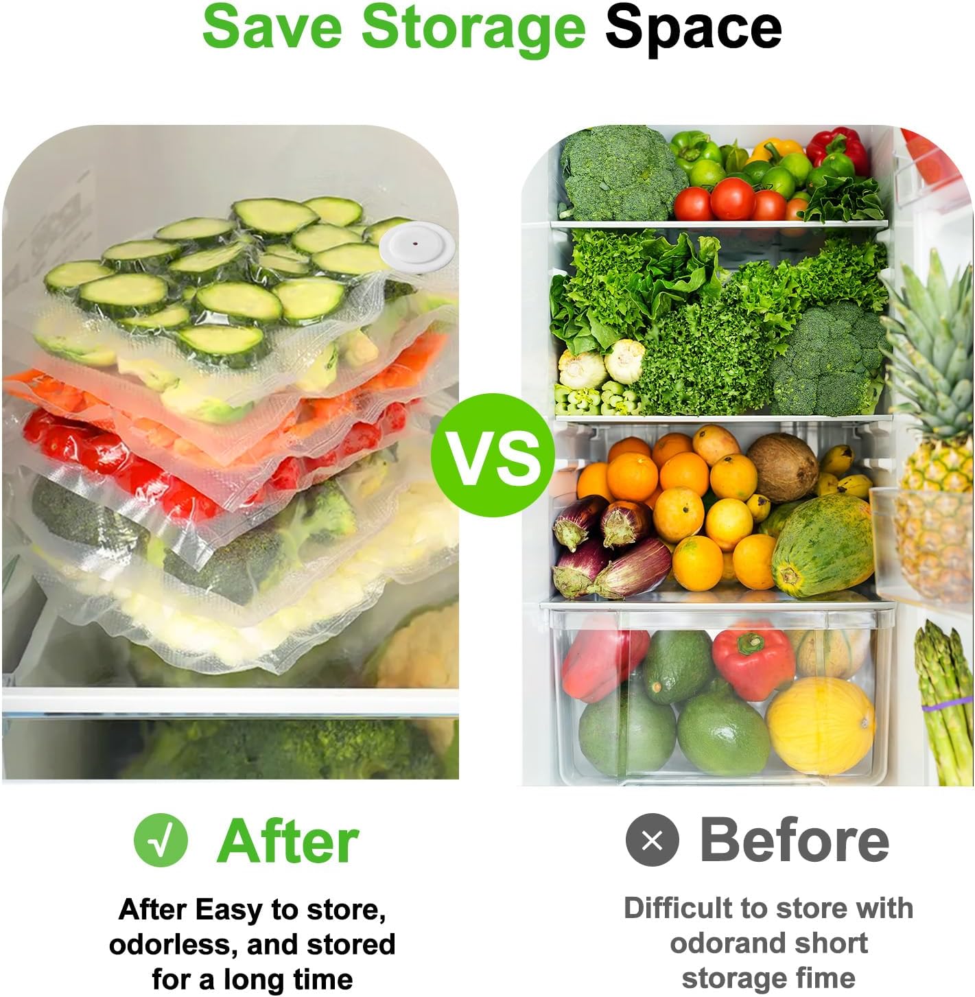 Vacuum Sealer for Food (Compact Vacuum Sealer Machine + 40 Reusable Vacuum Bags), Handheld Vacuum Food saver for 10X Preservation & Fresh, Powerful 80Kpa Portable Vacuum Sealer With 2 Seal Clips