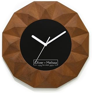 3D Vergina Sun Clock - Solid Wood Wall Mount - Fiber Laser Engraved - Custom Name - Congratulations - Boss Gift - Coworker Gift - Office Art