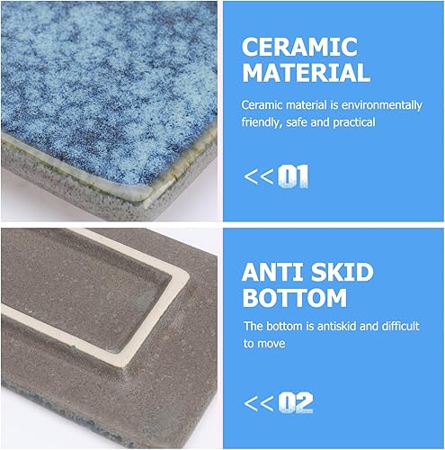 Miniatura 6 de USHOBE Plato de sushi de porcelana japonesa de cerámica japonesa Platos de tira larga, platos de sashimi, plato de aperitivo, ensalada, postre,