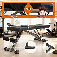 Vista 3 de BARWING Adjustable Foldable Portable Weight Bench for Home Gym,700-800LBS Flat Incline Decline Workout Bench for Full Body Workout Easy Assembly for