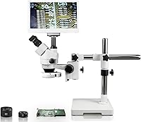 Vista 1 de Vision Scientific VS-3FZ-IFR07-RET11.6 Microscopio estéreo con zoom trinocular simulfocal, ocular 10x WF, aumento de 3.5x-90x, lente auxiliar 0.5X