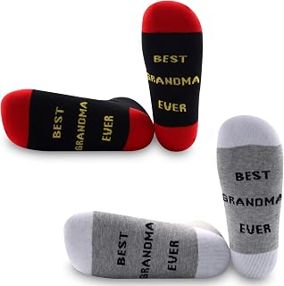 PYOUL 2 Pairs Grandma Socks Best Grandma Ever Gifts for Grandma New Grandma Gift New Mom Gift Birthday Gift