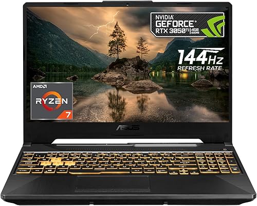 ASUS TUF A15 - Laptop para juegos pantalla FHD de 156 pulgadas de 144 Hz AMD Ryzen 7 4800H GeForce RTX 3050 Ti 16 GB de RAM SSD de 512 GB cámara web