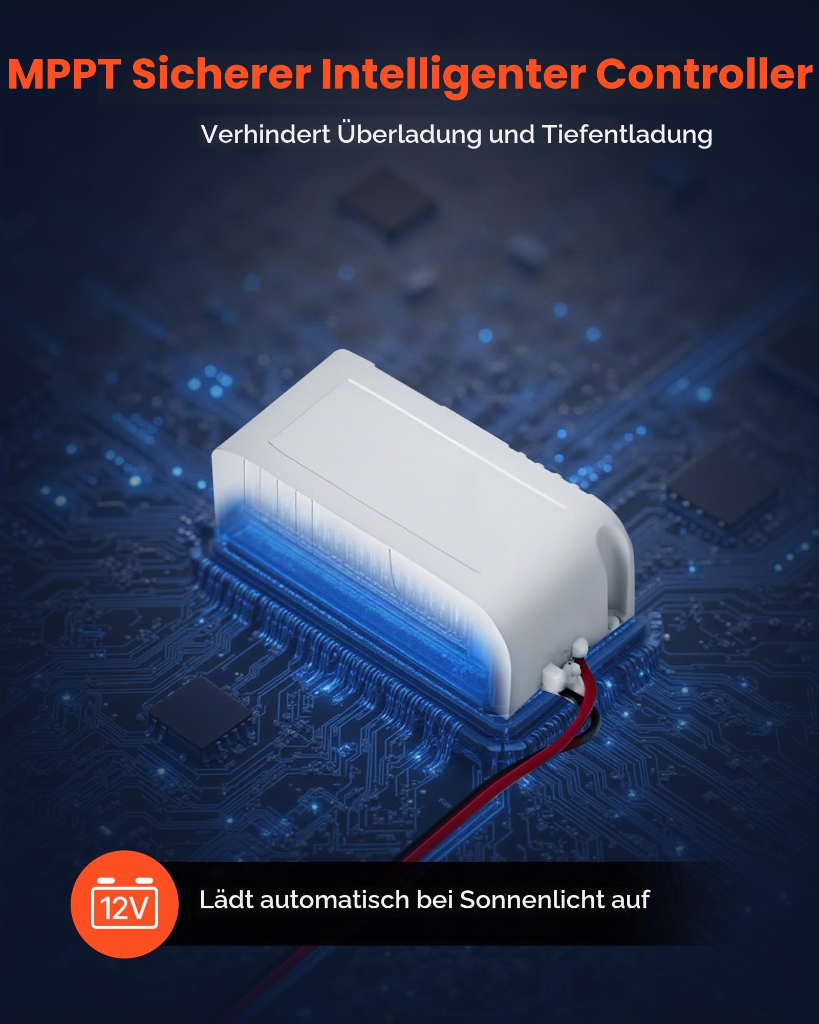 VEVOR 12V Monokristallines Solarpanel-Kit 20W, MPPT-Controller, IP65 wasserdicht für Auto, Boot, Wohnmobil