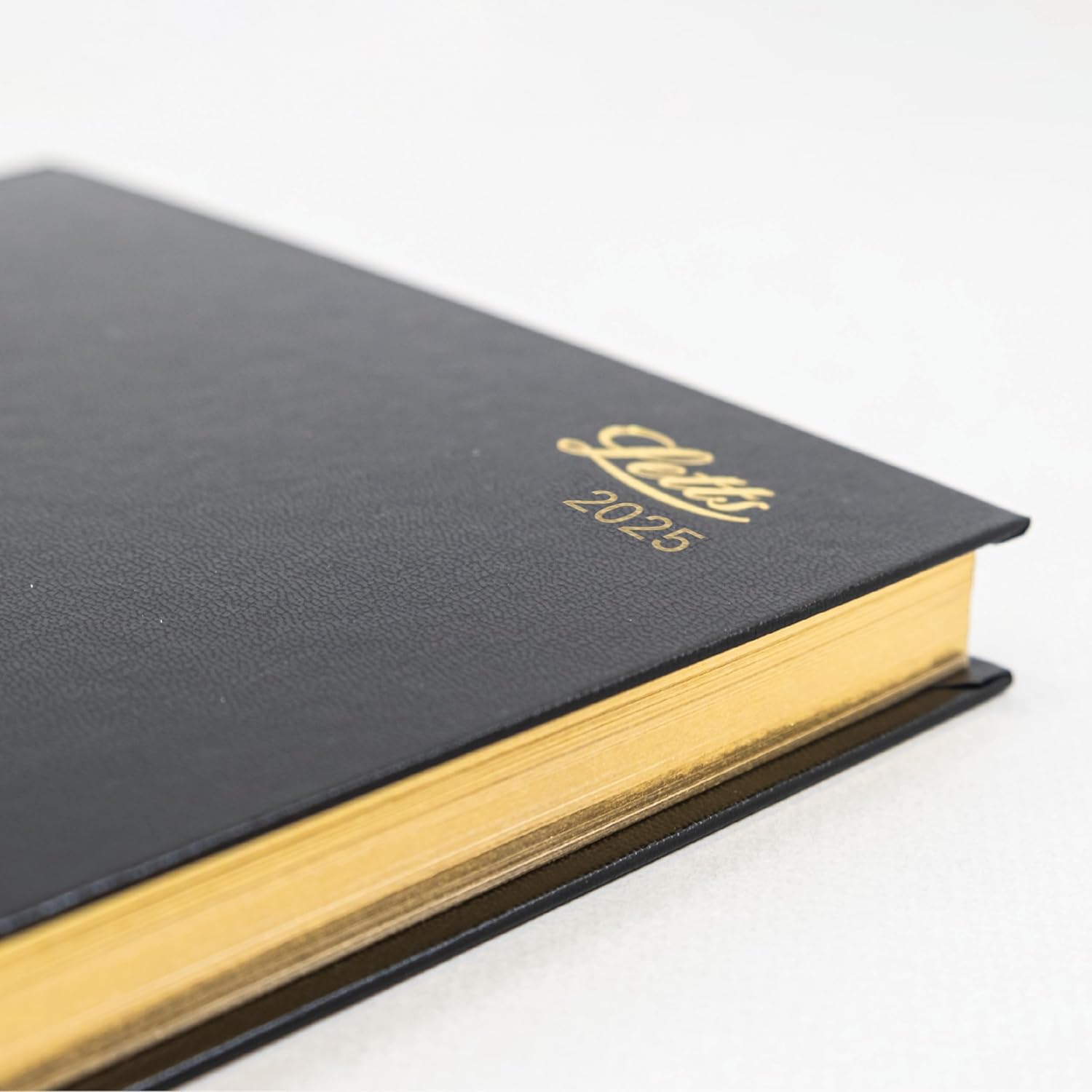 Letts of London Standard Quarto Day to a Page Planner in Leather-Look Hard Cover, 10.25-inch Length, Black, Office and School Supplies
