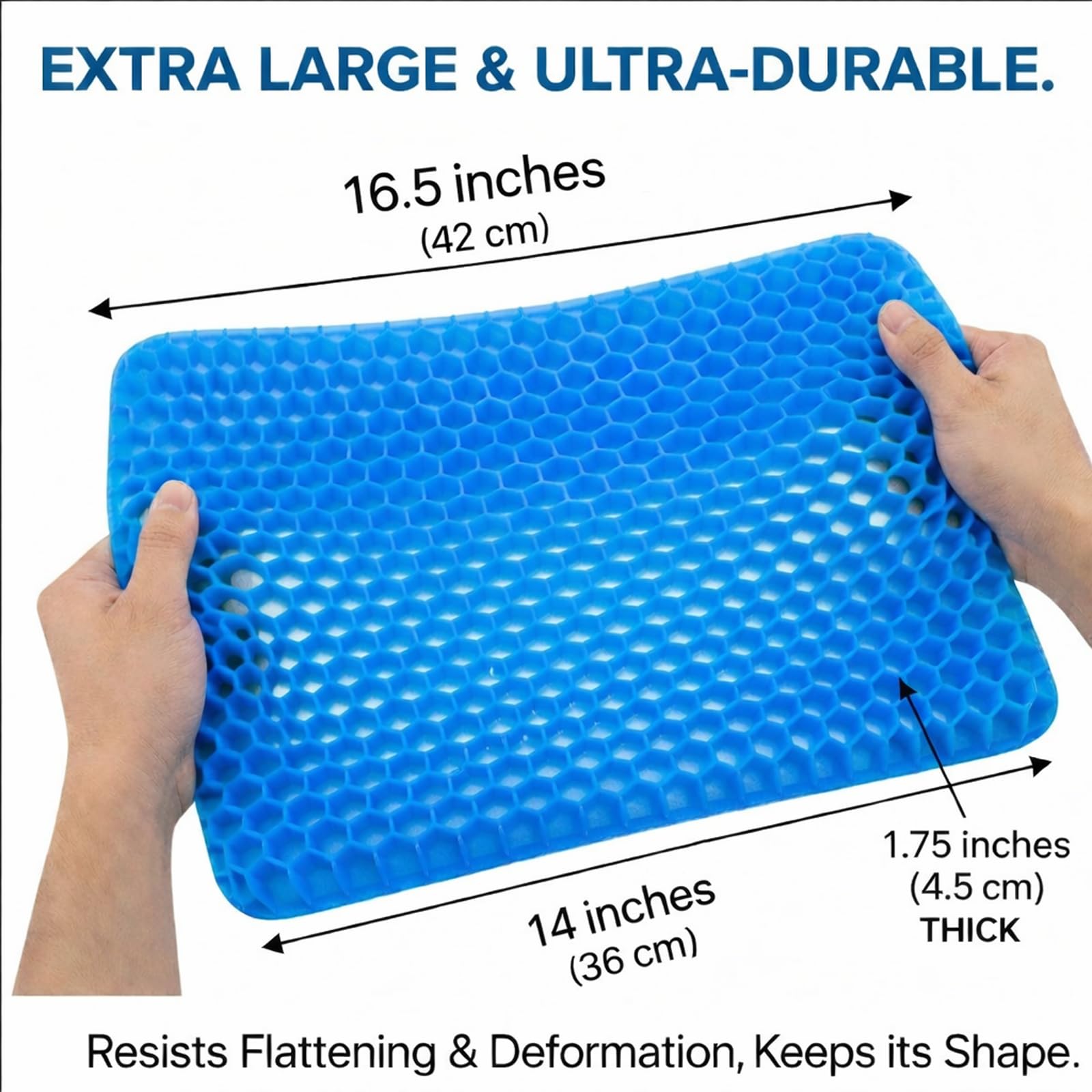 The Zero Cushion para ancianos, cojín de gel de refrigeración mejorado, diseño de panal transpirable, absorbe los puntos de presión, adecuado para oficinas, coches y sillas de ruedas (50 x 50 x 6 cm)