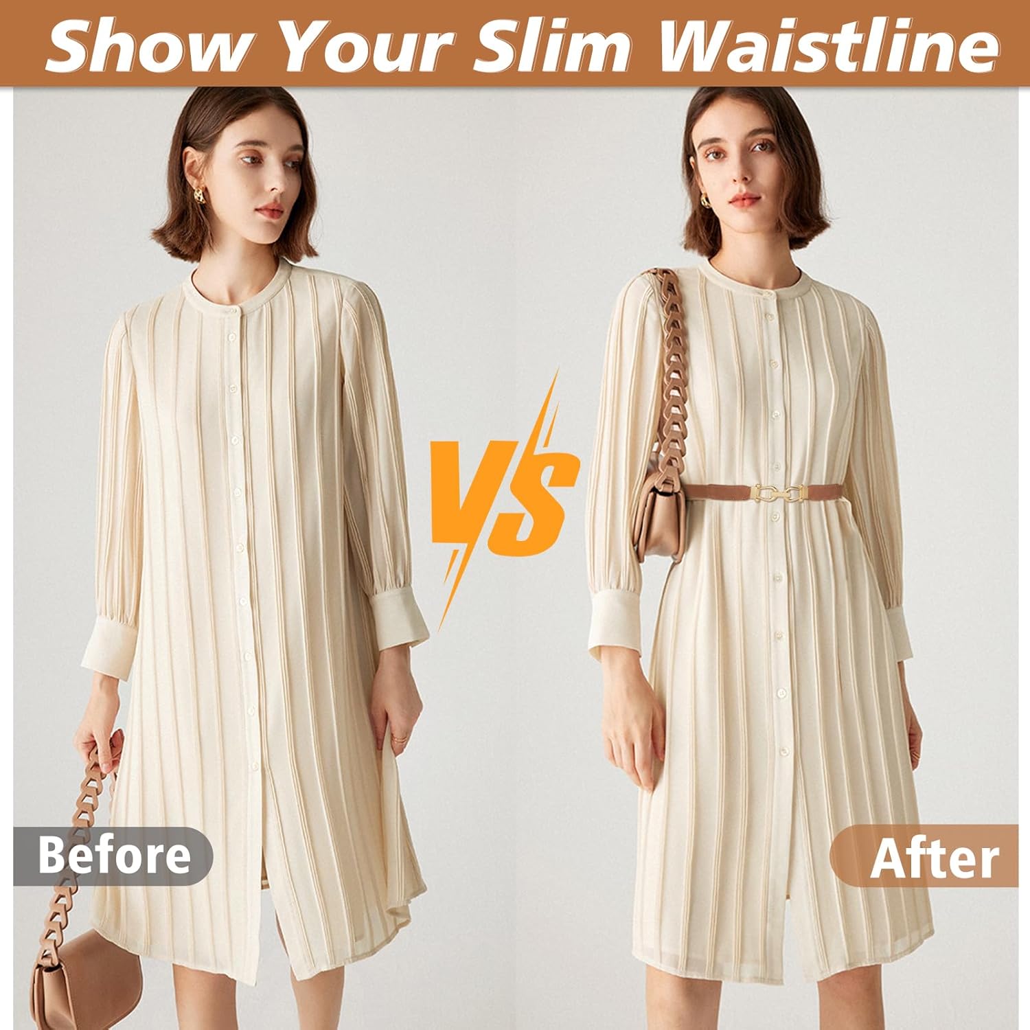 JASGOOD Women Skinny Elastic Stretch Belt for Dresses Retro Ladies Waist Vintage Thin Belt - Image 5