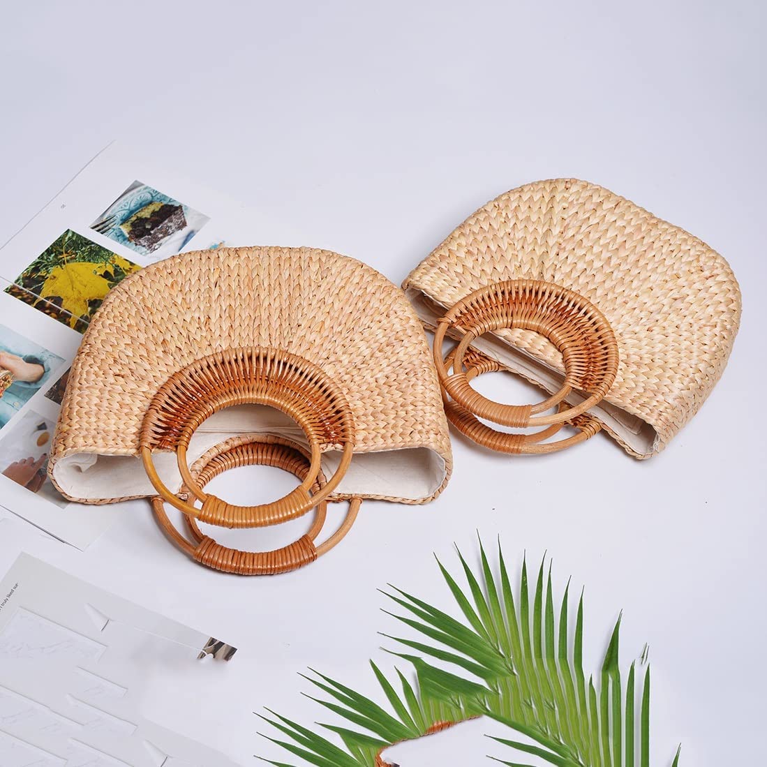 Bolso De Playa Para Mujer, Bolsos Tejidos De Verano, Bolso De Mano Grande De Punto Para Mujer, Bolso Informal De Vacaciones (Color : A, Size : 30 * 6 * 31cm)