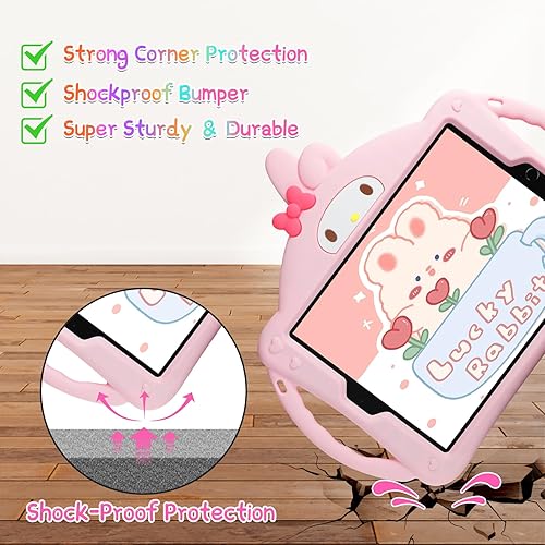 Miniatura 6 de JAKPAK Funda para iPad Air de 5 generación para niños, iPad Pro de 11 pulgadas con protector de pantalla y correa de hombro para niñas, funda de