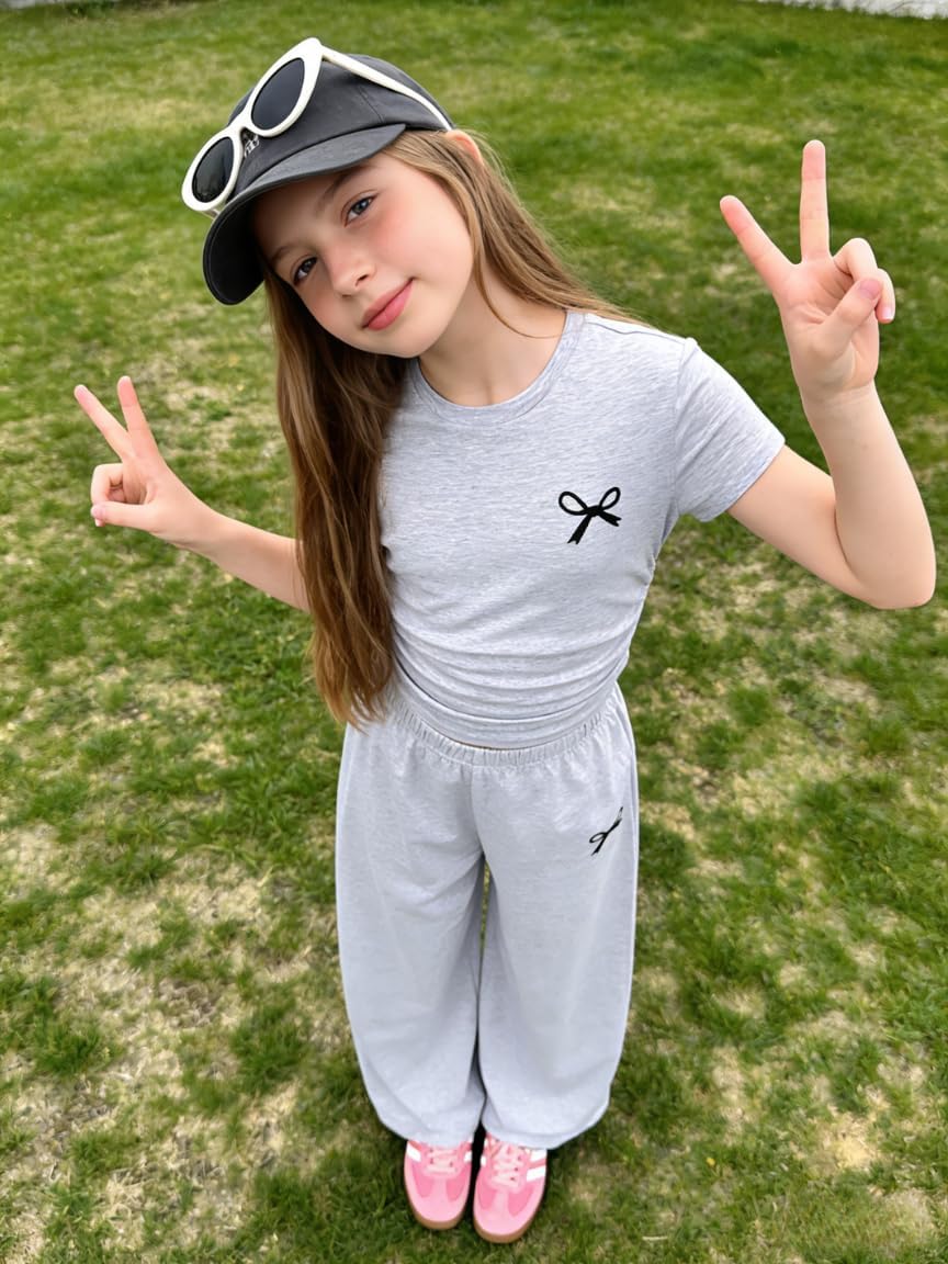 Tween Girls Clothes T-Shirt Top + Pants 2pcs Outfit Set Teen Girl Spring Summer Clothing, Size 7-16 Years image 4