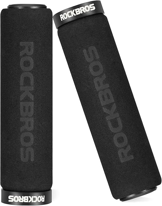 ROCKBROS Manopole Bici, Impugnatura per Manubrio Ergonomiche, Manopole MTB Spugna, Antiscivolo e Ammortizzanti, Lock-On Design, Manubri da 22 mm, Accessori MTB Citybike Bici Pieghevole
