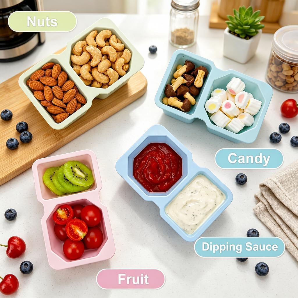 QCQHDU 8 oz Snack Containers with Lids, Disposable, 5-Color Bundle, 20 Sets image 5