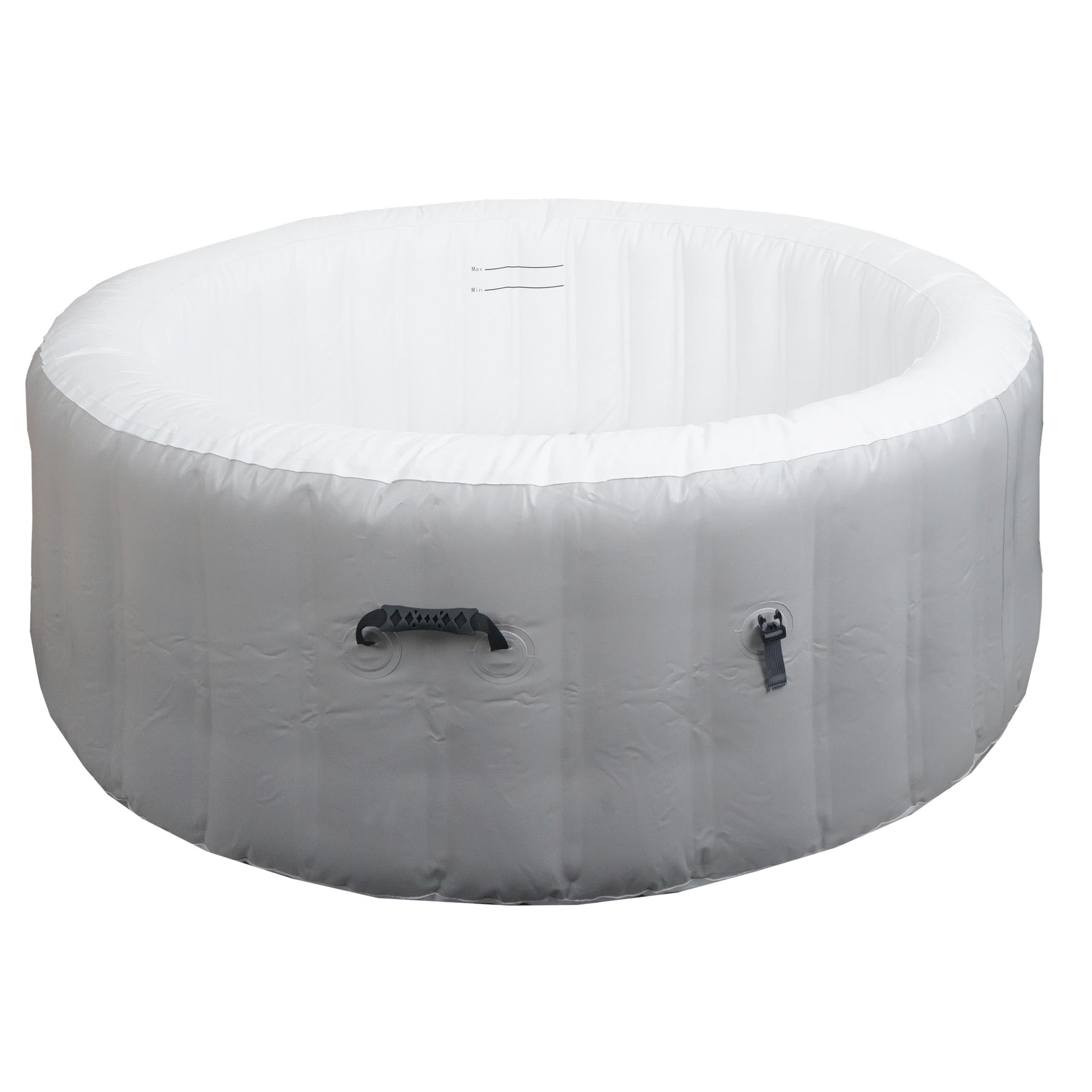 Mendler Whirlpool HWC-N97, Ersatz-Pool 4 Personen, In-/Outdoor aufblasbar PVC laminiert, rund Ø180cm - grau-weiß