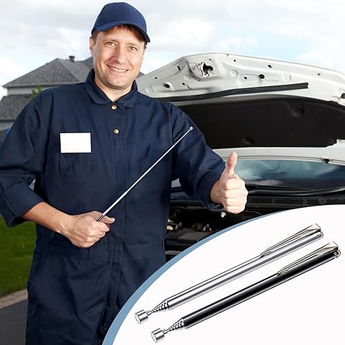 Miniatura 5 de Patelai 2 Piezas Herramientas Telescópicas de Recogida Magnética Agarradoras Herramientas de Alcance con Clip de Bolsillo 25 Pulgadas Imán