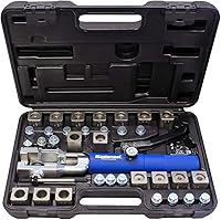 Mastercool 72485-PRC Universal Hydraulic Flaring Tool Kit: 45° Double/Single, Push Connect, GM Fuel/Transmission, Brake Lines + Mini Cutter