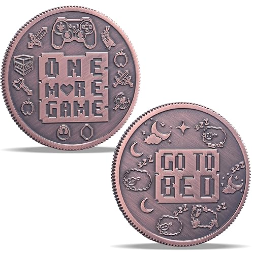 LParkin Ultimate Gamer Gift for Men - Double Sided Decision Maker Coin for Boyfriend, Husband & Gamers | Stress-Relieving Gaming Accessories for Birthday, Christmas & Valentines Day - one more game coin 0712