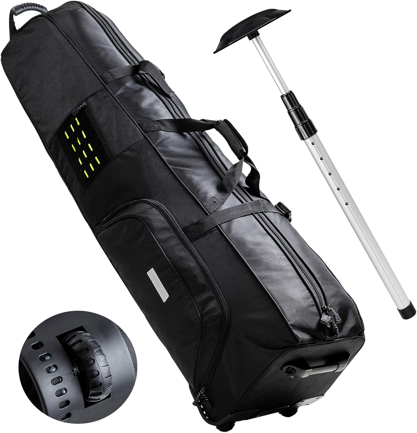 Golf Travel Bag with Wheels - Airline-Approved Heavy Duty Oxford Golf Case for Clubs, Cart&StandBag, Soft-Sided Waterproof Cover