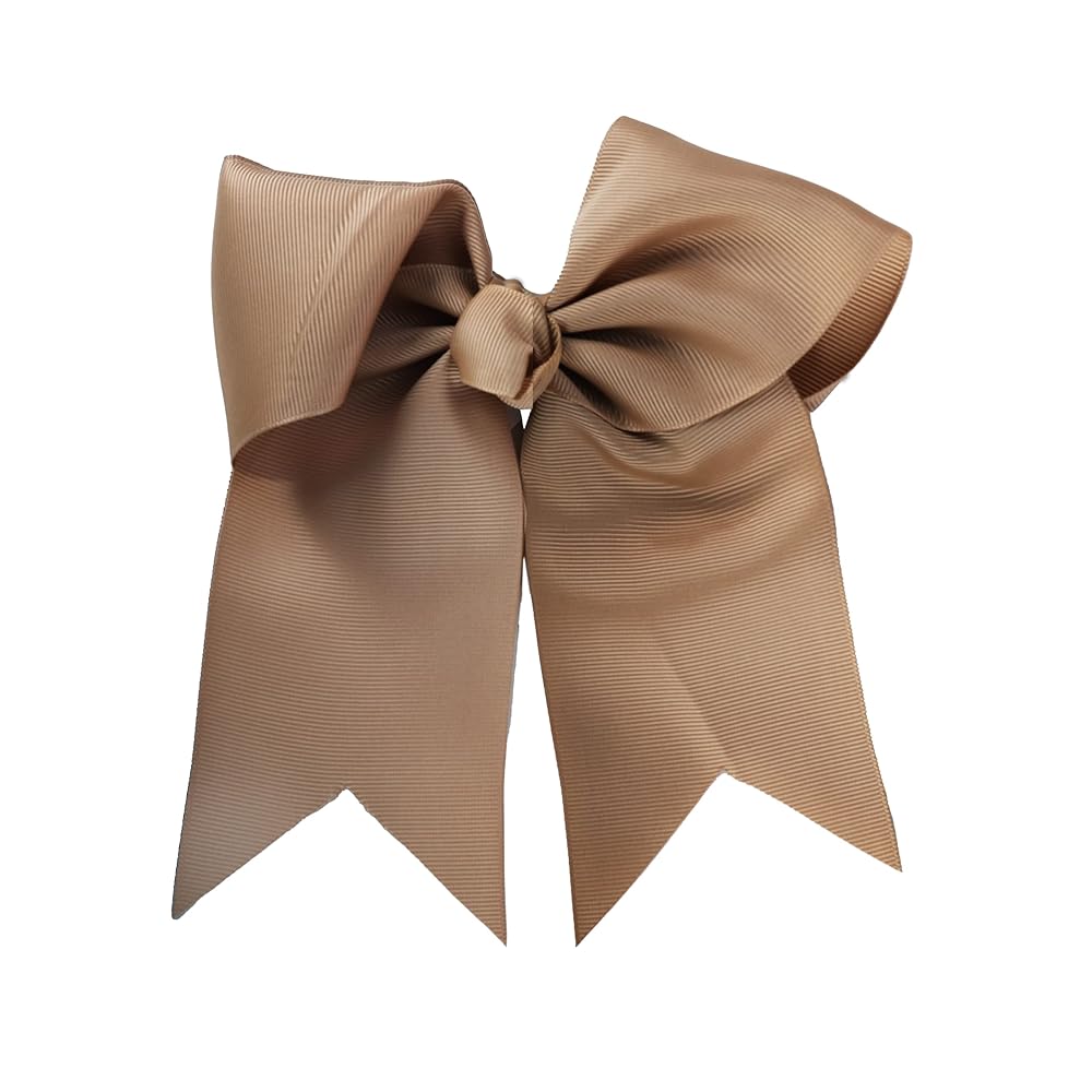 Jumbo Bow Clip with Tails (Taupe)