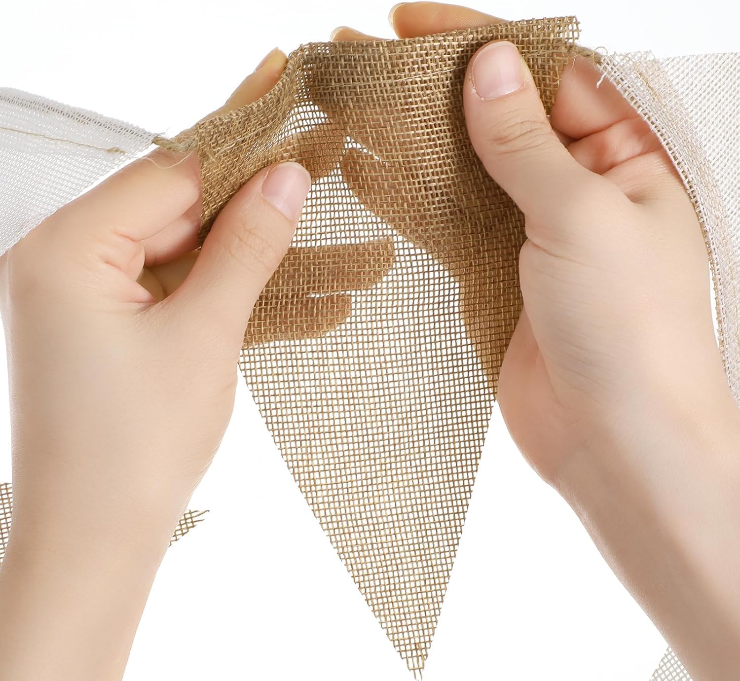 Esshogo Pack of 3 4M Bunting Jute Waterproof Bunting Garland Bunting Jute Bunting Linen Garland (Brown) - Image 3