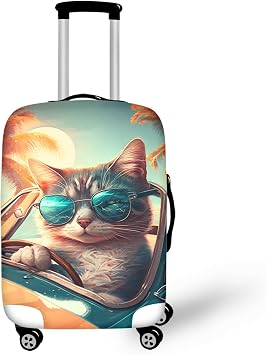 Protective Cover For Luggage Cover Travel Luggage Cover Suitcase Protector for Gifts Suitcase Protector Cover, Cat, M22inch-24inch