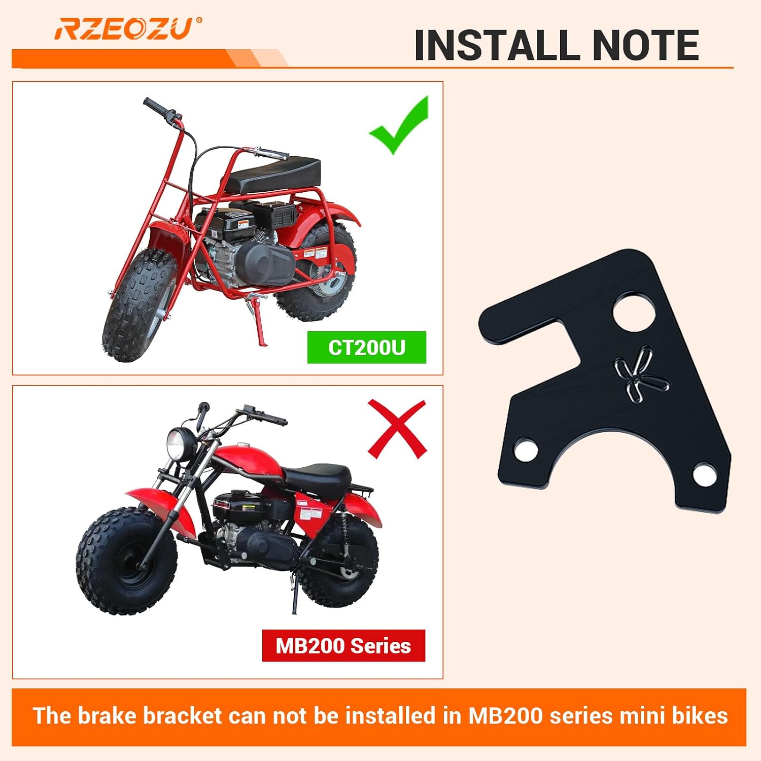 Mini Bike Rear Hydraulic Disc Brake Conversion Kit for CT200U BT200X