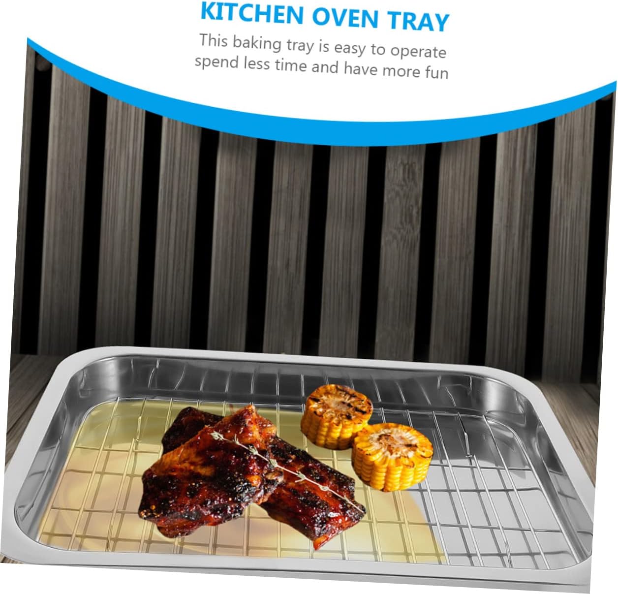 Sturdy Rectangular Baking Pan Oven Tray Rack 2 Tier Baking Dish Set for Kitchen
