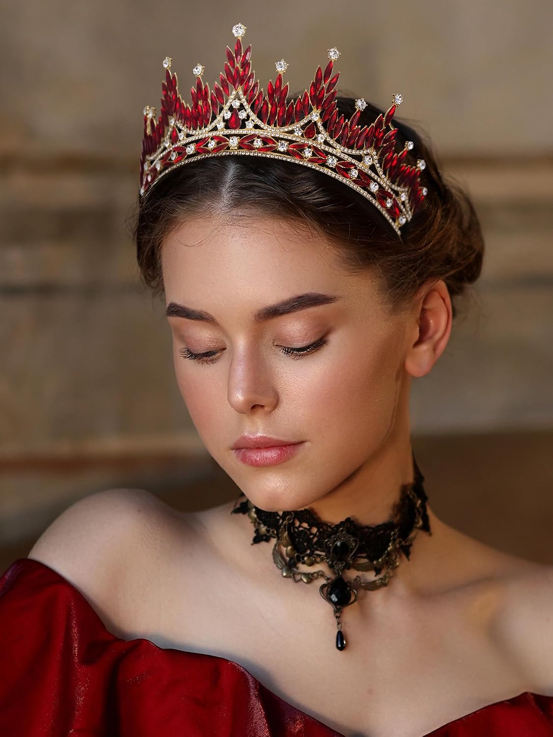 SWEETV Tiaras and Crowns for Women, Wedding Tiara for Bride, Rhinestone Queen Crown, Crystal Costume Hair Accessories for Birthday Prom Quinceanera Celebration